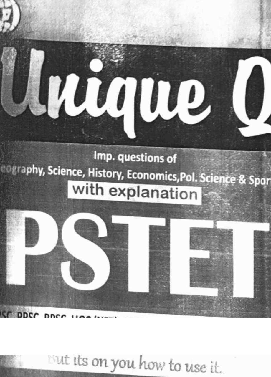 Unique q book for pstet pdf free download Pstet 2024